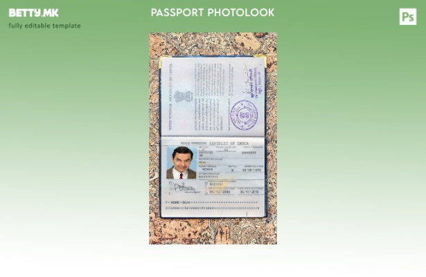 Шаблон за изглед на фотографија од пасош во Индија во модерен стил